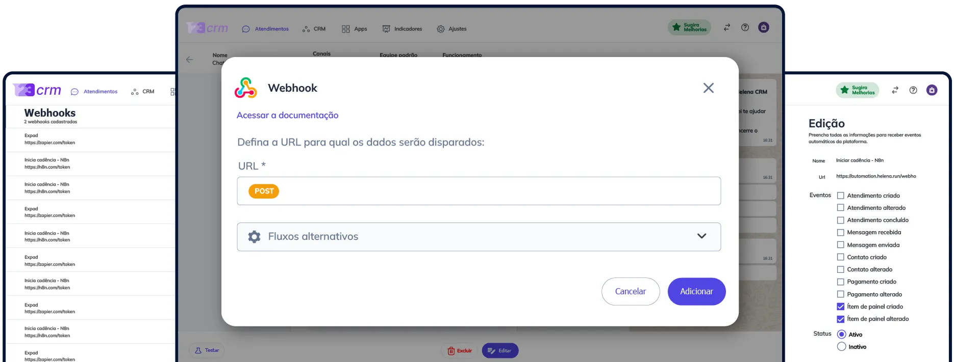 Integração do 123crm via Webhook