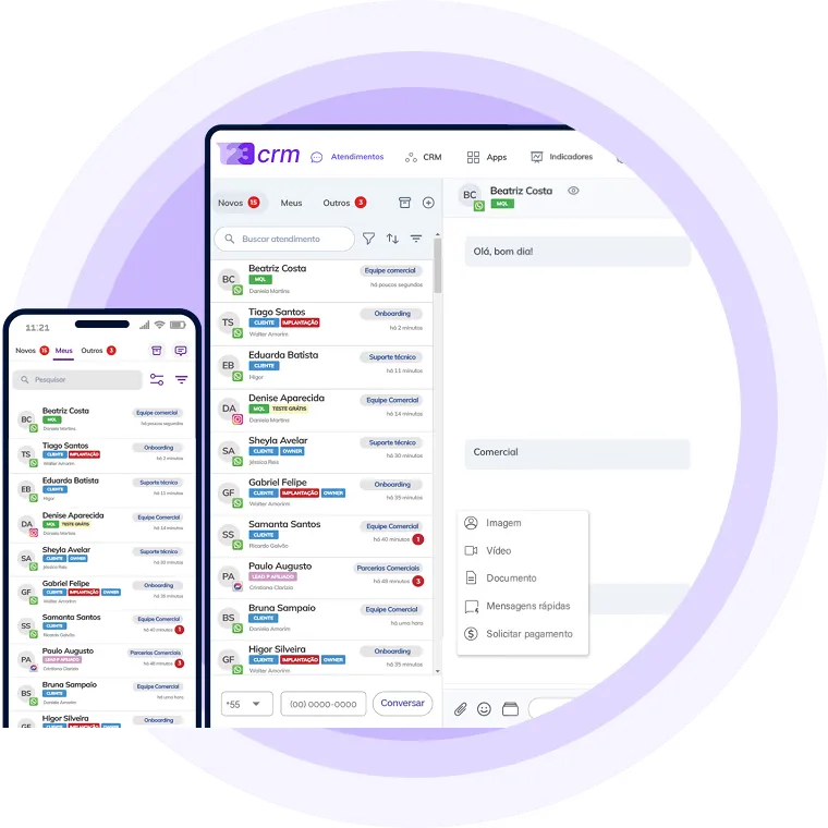 Help Desk por WhatsApp do 123crm